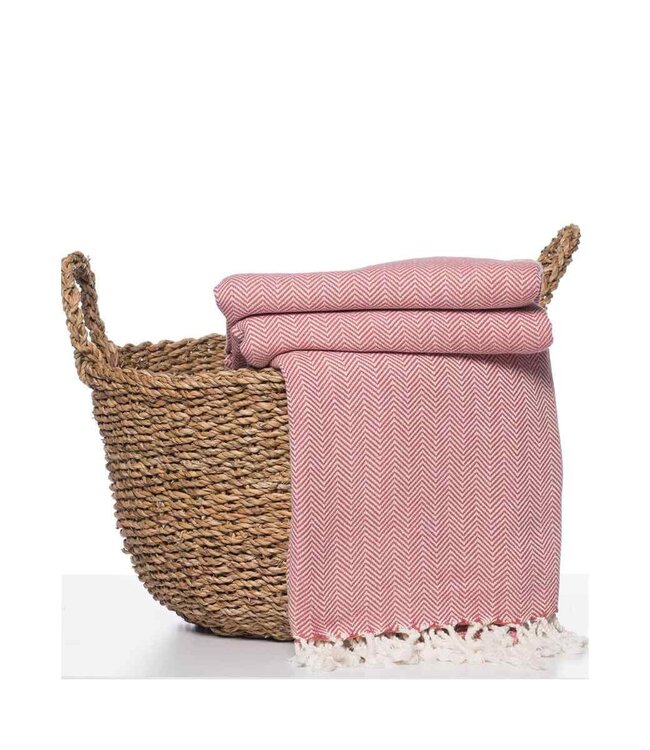 hamamdoek ZigZag dusty rose 220x170cm