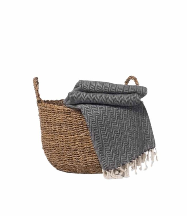 hamamdoek ZigZag black 180x100cm