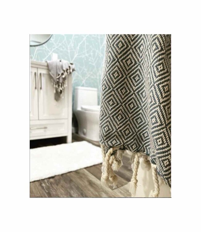 XXL hamamdoek Diamond dark grey 220x170cm