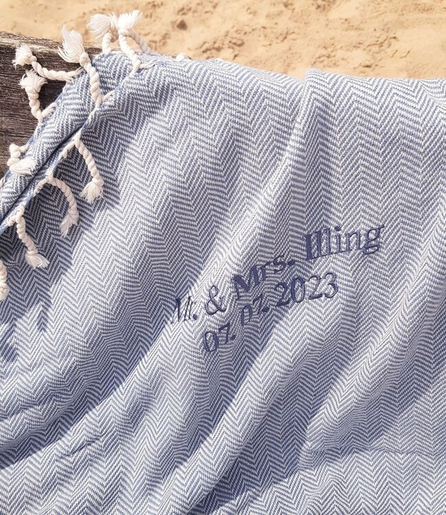 Hamamdoek borduren met naam of logo