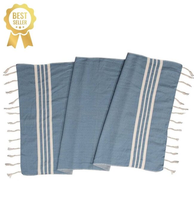 kleine hamamdoek Krem Sultan air blue 100x50cm