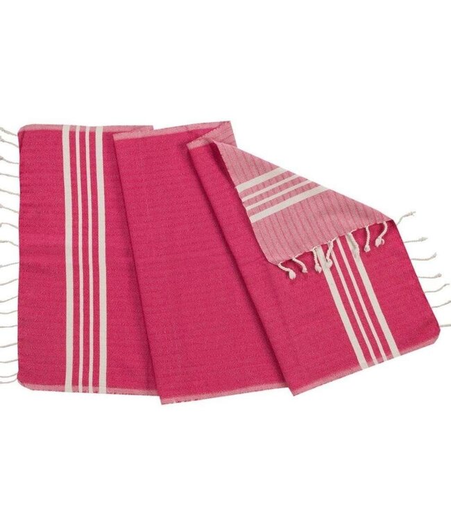 Lalay kleine hamamdoek Krem Sultan fuchsia 100x50cm