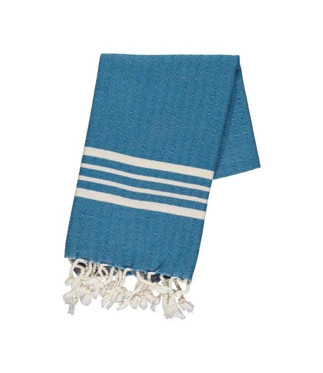 kleine hamamdoek Krem Sultan petrol blue 100x50cm