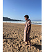 surf en zwemponcho voor volwassenen bruin/marineblauw - onesize