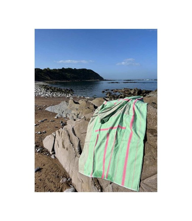 surf en zwemponcho voor volwassenen pistache/tulp - onesize