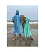 surf en zwemponcho voor volwassenen oceaanblauw/jade - onesize