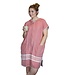 sauna en strandponcho met rits dusty rose Sultan