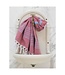 hammamhanddoek dun bordeauxrood/blauw 100x50cm