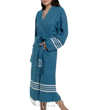 Lalay hamam badjas Krem Sultan petrol blue