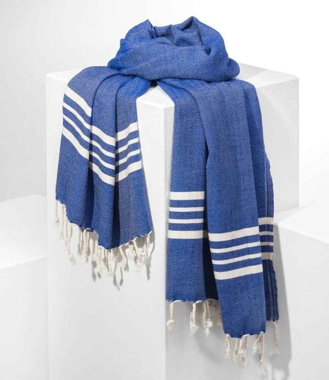 Hamamdoek XL royal blue – 210x100cm – Krem Sultan