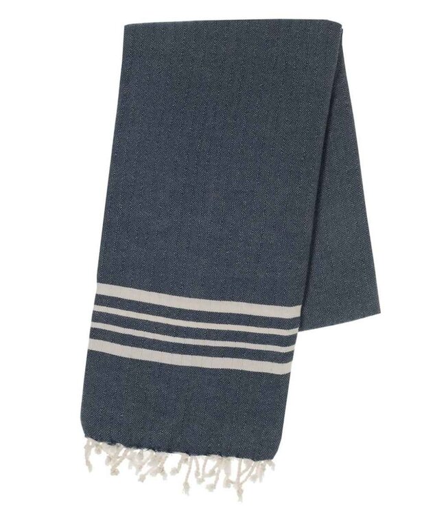 Hamamdoek XL navy – Krem Sultan