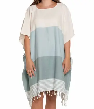Lalay strand en sauna tuniek Sultan light blue almond green