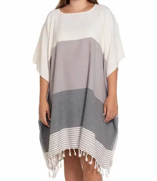 Lalay strand en sauna tuniek Sultan light grey dark grey