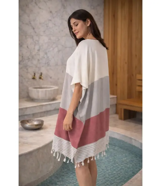 strand en sauna tuniek Sultan taupe dusty rose