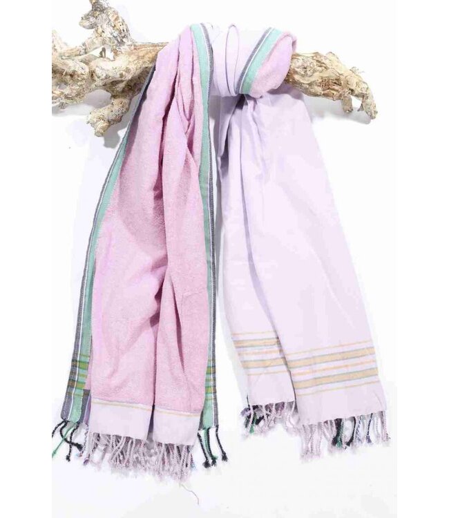 kikoy strandlaken powder pink 170x95cm