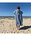 strand en saunaponcho marineblauw/helderzeegroen