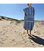 strand en saunaponcho marineblauw/helderzeegroen