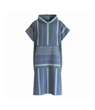 Ottomania strand en saunaponcho marineblauw/helderzeegroen