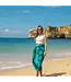 Pareo Flower turquoise seagreen 160x110cm