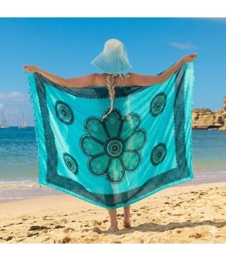 Call it Fouta! Pareo Flower turquoise seagreen