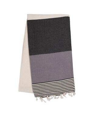 Lalay Hamamdoek Sultan Bicolore XL - black / dark grey