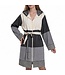 Hamam badjas met rits en capuchon - Sultan Bicolore - black / dark grey