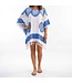 strandtuniek Flower white royal blue onesize