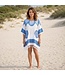 strandtuniek Flower white royal blue onesize