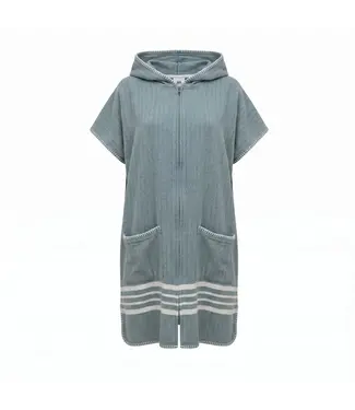 Lalay sauna en strandponcho met rits almond green