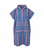 Strand en saunaponcho mediteraanblauw/zuurstokroze