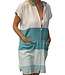 Sauna en strandponcho met rits -  Sultan Bicolore - emerald / mint