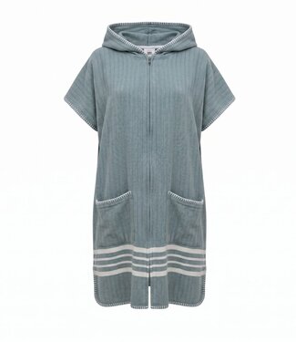Lalay sauna en strandponcho met rits almond green