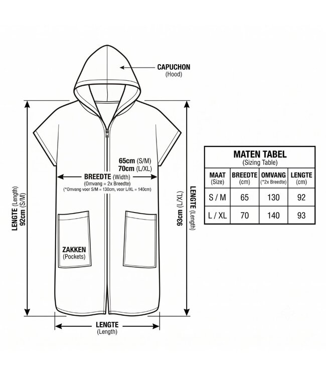 sauna en strandponcho met rits taupe Sultan