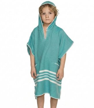 Lalay kinder strandponcho emerald