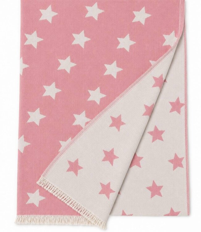 hamamdoek Ster roze 160x90cm