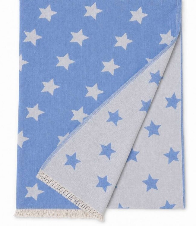 hamamdoek Ster blauw 160x90cm
