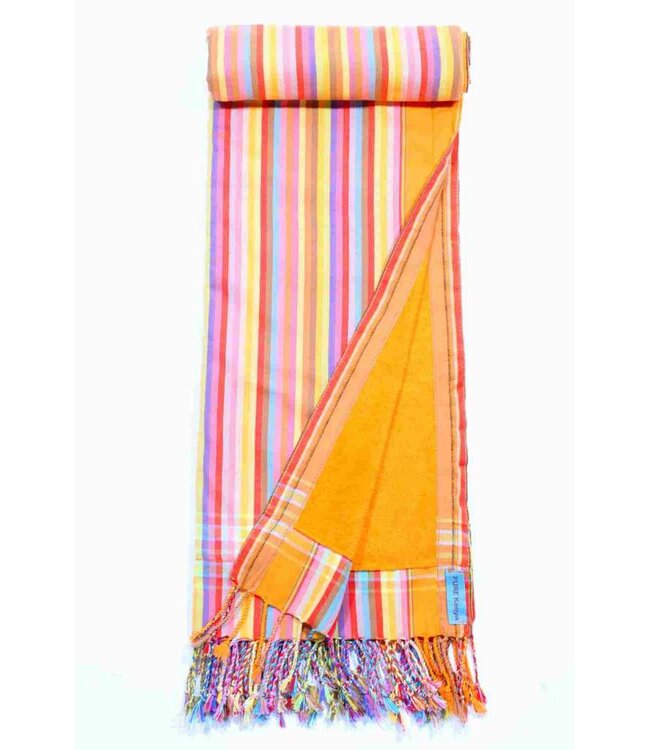 kikoy strandlaken orange stripes 170x95cm