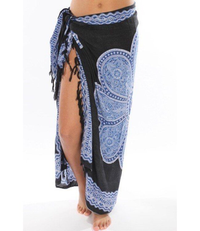 Pareo Flower black blue 160x110cm