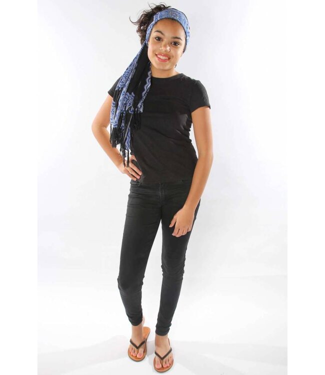 Pareo Flower black blue 160x110cm