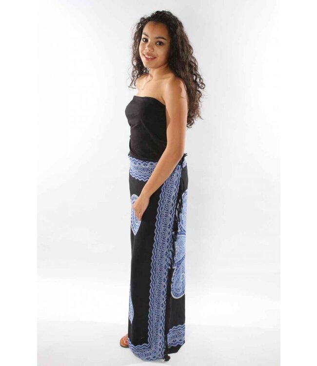 Pareo Flower black blue 160x110cm