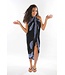 Pareo Flower black blue 160x110cm