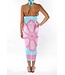 Pareo Flower blue pink 160x110cm