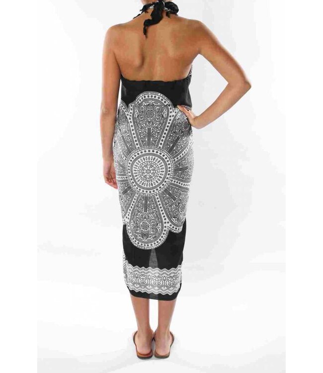 Pareo Flower black white 160x110cm