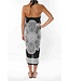 Pareo Flower black white 160x110cm