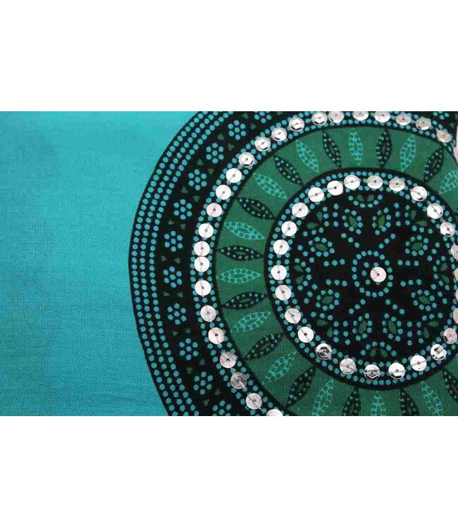 Pareo Flower turquoise seagreen 160x110cm
