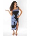 Pareo Flower black blue 160x110cm