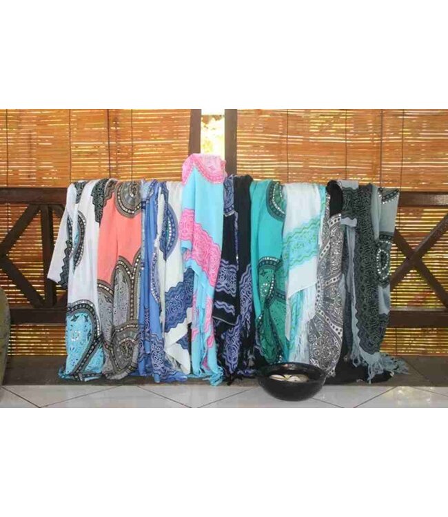 Pareo Flower blue turquoise blue 160x110cm