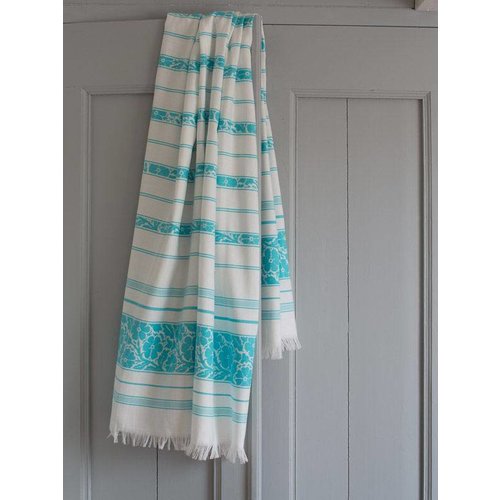 Ottomania hamamdoek bloem turquoise Ottomania hamamdoek bloem turquoise