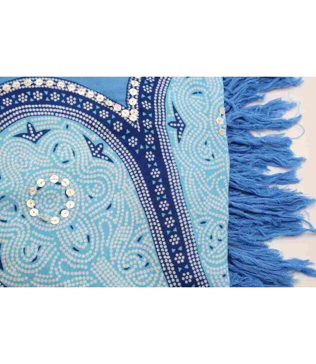 Pareo Flower blue turquoise blue 160x110cm