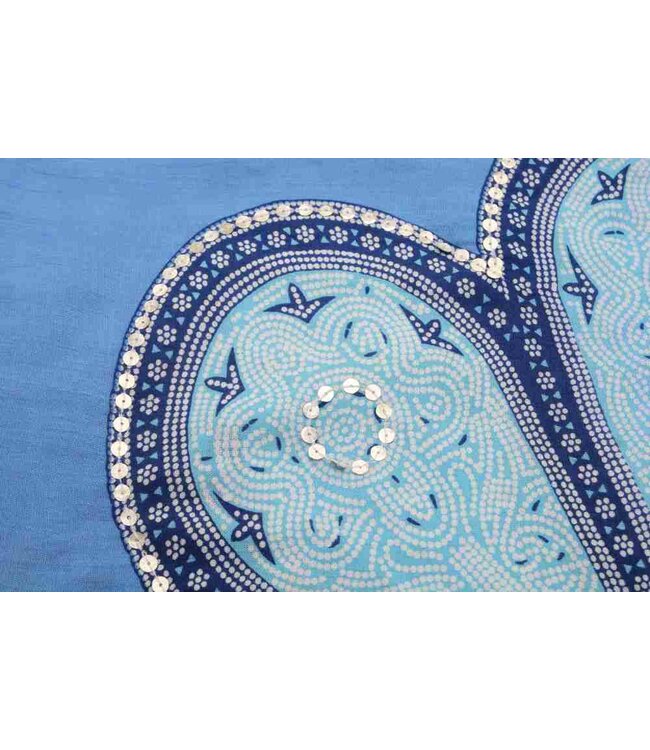 Pareo Flower blue turquoise blue 160x110cm